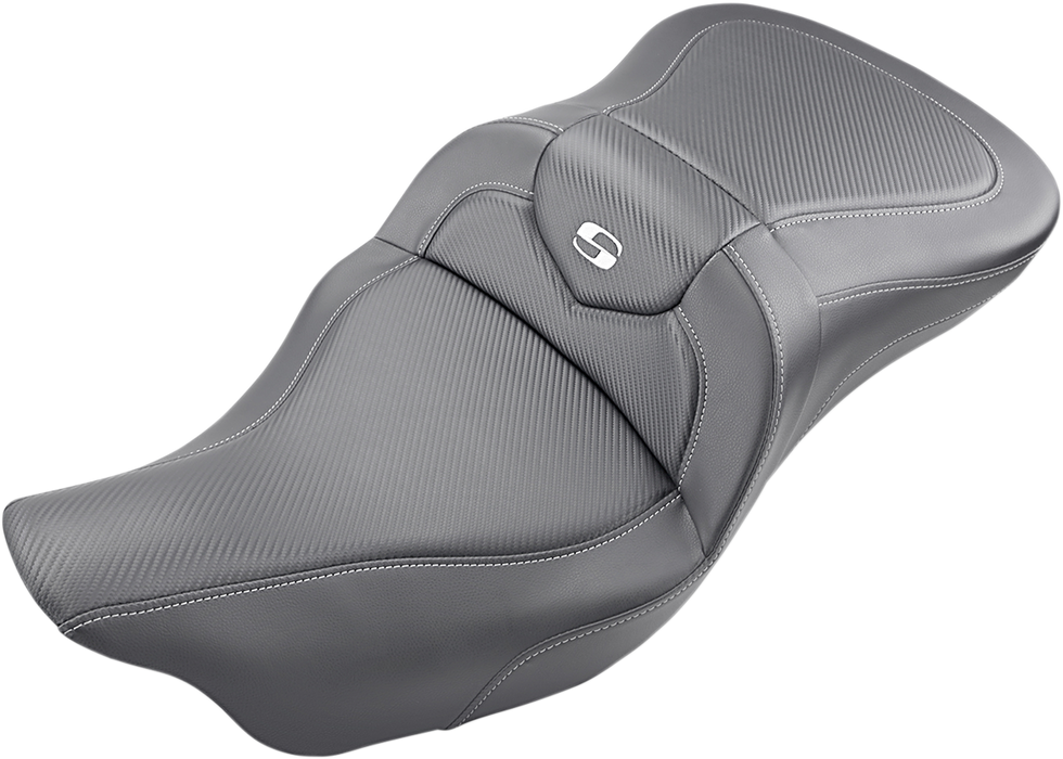 SADDLEMEN Extended Reach Road Sofa Seat - Carbon Fiber - FL '08-'23 HD Touring - Street/ Road/ Electra - 808-07B-186 - PartsOutlet.com.au