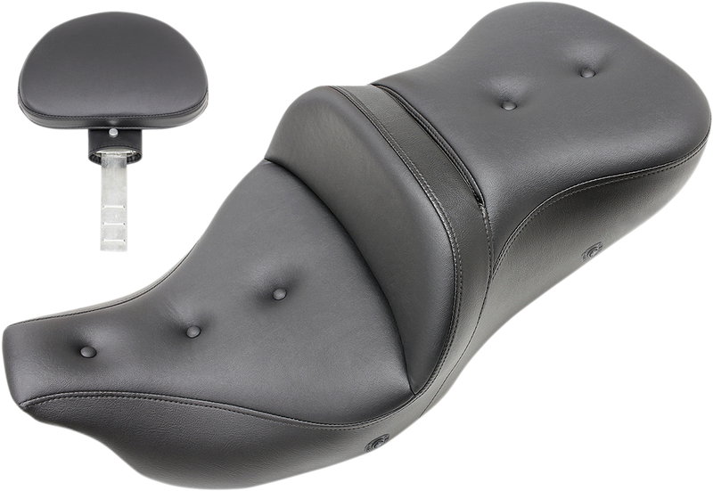 SADDLEMEN Roadsofa™ Seat - Heated - Pillow Top - Backrest FL '09-'23 Trike - 808-07B-181TBRH - PartsOutlet.com.au