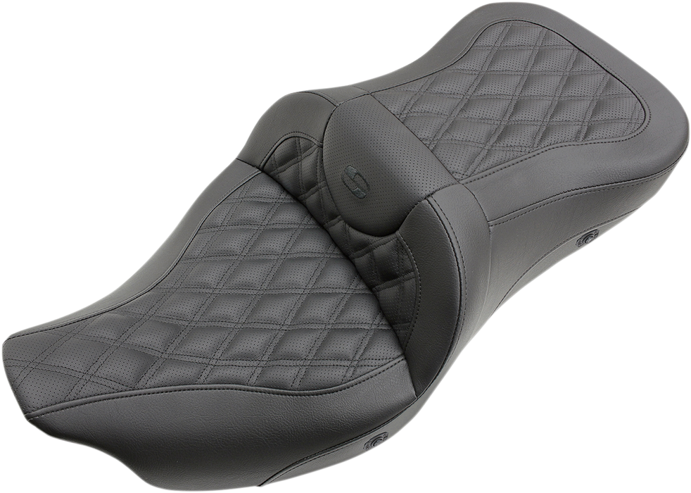 SADDLEMEN Roadsofa™ Seat - Heated - Lattice Stitched FL '09-'23 Trike - 808-07B-182THC - PartsOutlet.com.au