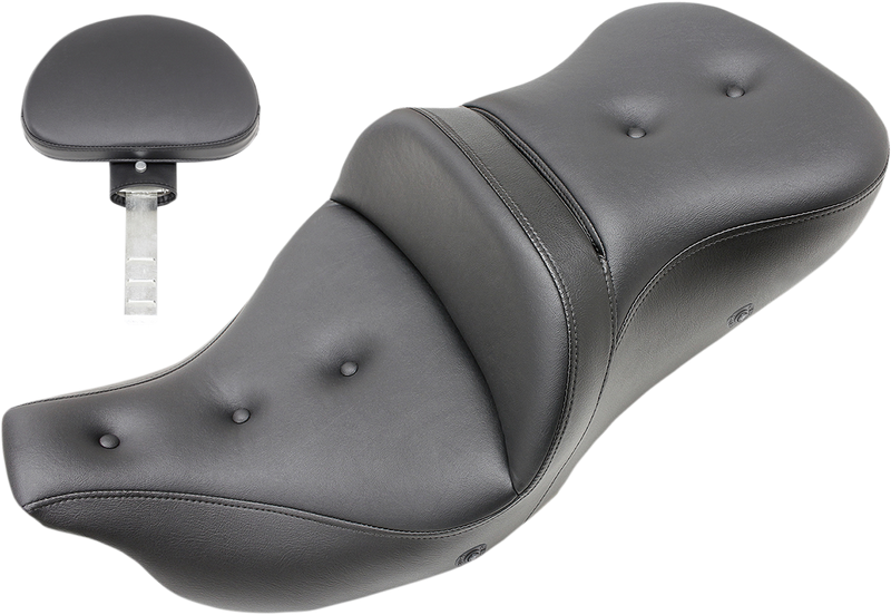 SADDLEMEN Pillow Top Roadsofa Seat - With Backrest - FL '08-'23 HD Touring - Street/ Road/ Electra - 808-07B-181BRHC - PartsOutlet.com.au