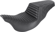 SADDLEMEN Step Up Seat - Driver Tuck n Roll/Passenger Lattice Stitched - Black - FL '08-'23 HD Touring - Street/ Road/ Electra - 808-07B-176 - PartsOutlet.com.au