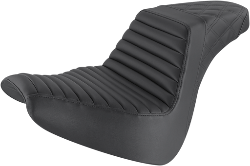 SADDLEMEN Step Up Seat - Tuck and Roll/Lattice Stitched - Black -18+ Breakout - 818-31-176 - PartsOutlet.com.au