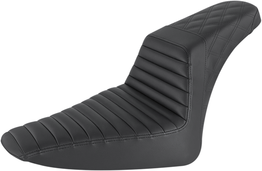 SADDLEMEN Step Up Seat - Tuck and Roll/Lattice Stitched - Black - Softail '11-'17 - 812-26-176 - PartsOutlet.com.au