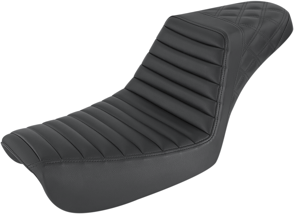 SADDLEMEN Step Up Seat - Black - Dyna FXD '04-'05 - 804-04-176 - PartsOutlet.com.au