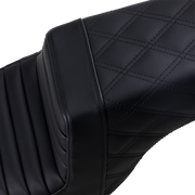 SADDLEMEN Step Up Seat - Tuck and Roll/Lattice Stitched - XL 04+ Sportster Black 807-11-176 - PartsOutlet.com.au