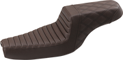 SADDLEMEN Step Up Seat - Tuck and Roll/Lattice Stitched - XL 04+ Sportster Brown 807-11-176BR - PartsOutlet.com.au