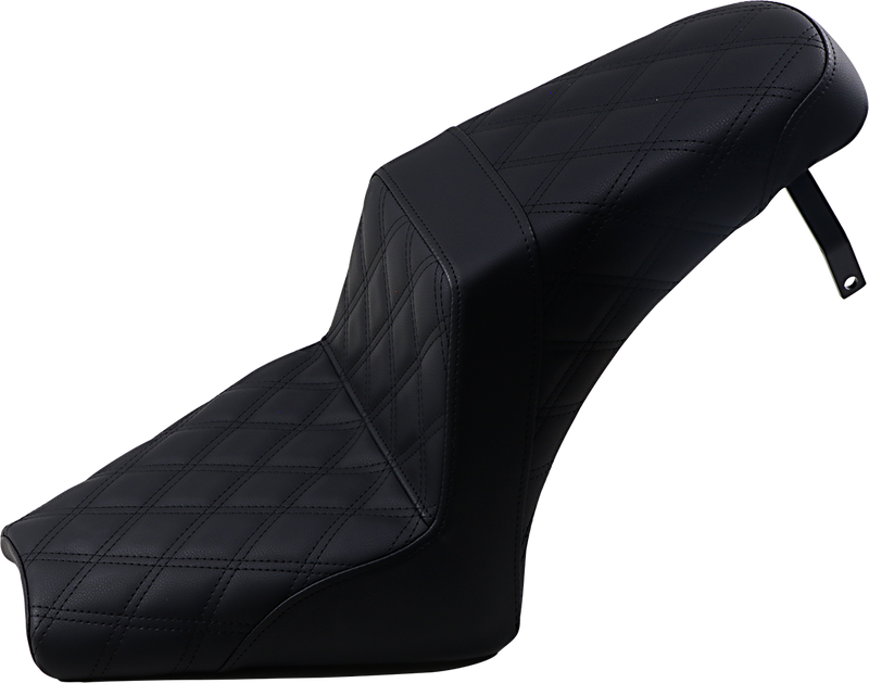 SADDLEMEN Step Up Seat - Indian Scout Bobber '18-'23 - Lattice Stitched Front and Rear - Black I18-33-175 - PartsOutlet.com.au