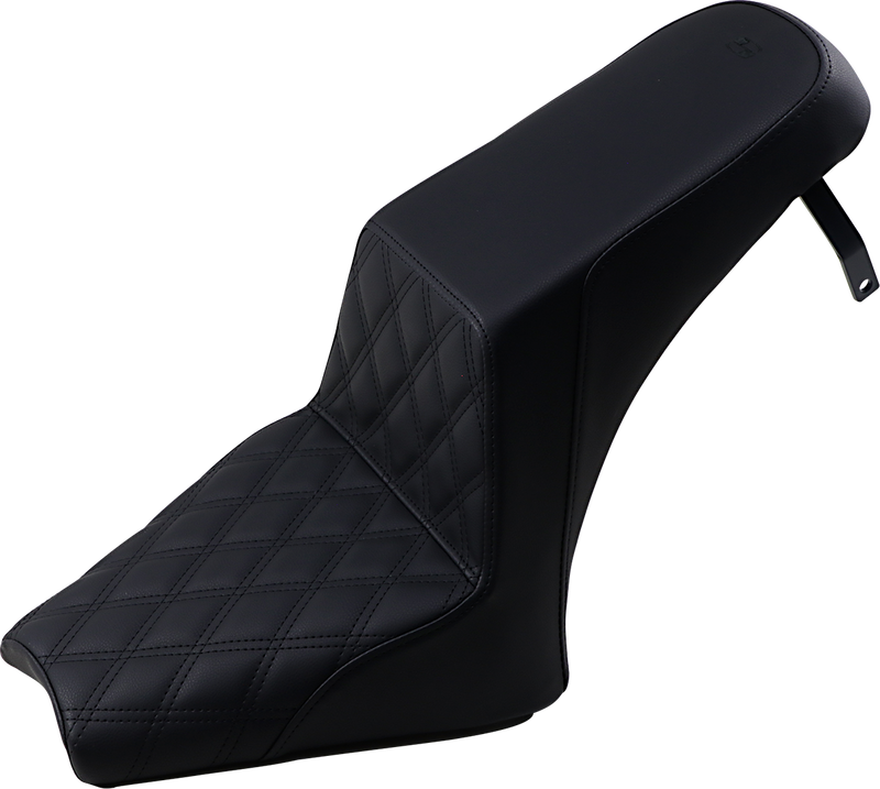 SADDLEMEN Step Up Seat - Indian Scout Bobber '18-'23 - Driver Lattice Stitched - Black I18-33-172 - PartsOutlet.com.au