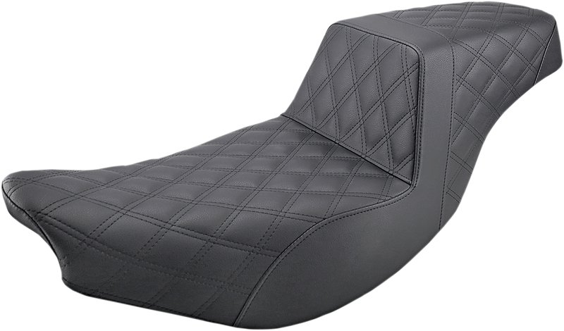SADDLEMEN Step Up Seat - Lattice Stitched - Indian Touring Chief/Chieftain/Roadmaster/Springfield '14-'23 - Black I14-07-175 - PartsOutlet.com.au