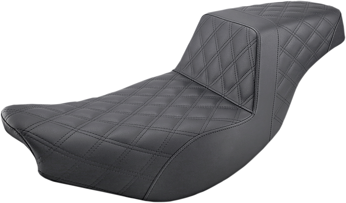 SADDLEMEN Step Up Seat - Lattice Stitched - Indian Touring Chief/Chieftain/Roadmaster/Springfield '14-'23 - Black I14-07-175 - PartsOutlet.com.au