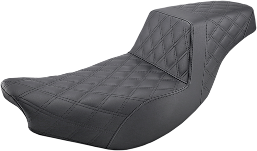 SADDLEMEN Step Up Seat - Lattice Stitched - Indian Touring Chief/Chieftain/Roadmaster/Springfield '14-'23 - Black I14-07-175 - PartsOutlet.com.au