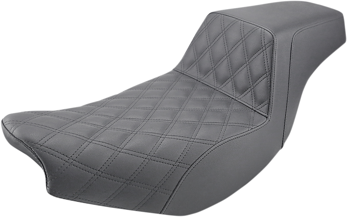 SADDLEMEN Step Up Seat - Indian Touring Chief/Chieftain/Roadmaster/Springfield '14-'23 - Driver Lattice Stitched - Black I14-07-172 - PartsOutlet.com.au