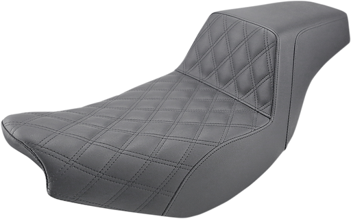 SADDLEMEN Step Up Seat - Indian Touring Chief/Chieftain/Roadmaster/Springfield '14-'23 - Driver Lattice Stitched - Black I14-07-172 - PartsOutlet.com.au