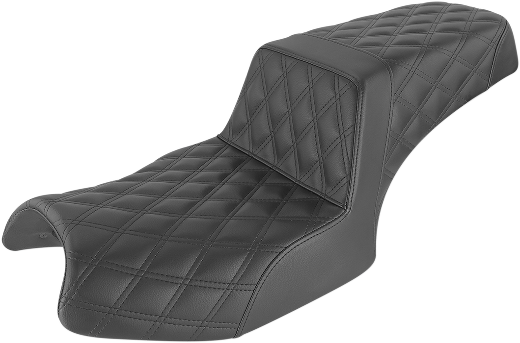 SADDLEMEN Step Up Seat - Lattice Stitched - Black - Indian '20-'23 - I20-06-175 - PartsOutlet.com.au