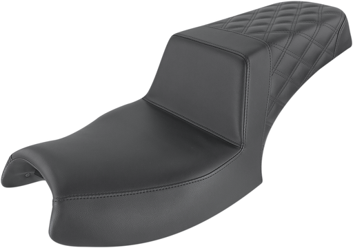 SADDLEMEN Step Up Seat - Passenger Lattice Stitched - Black - Indian '20-'23 - I20-06-173 - PartsOutlet.com.au