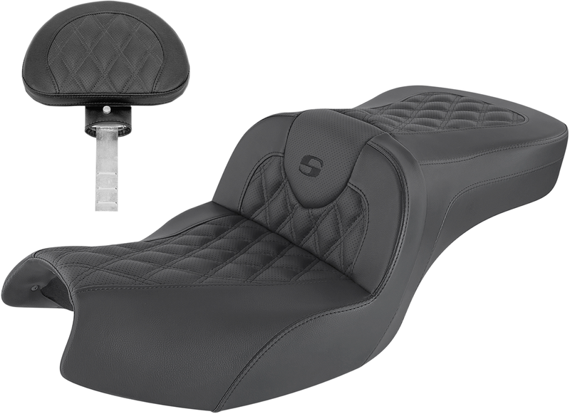 SADDLEMEN Roadsofa Seat -Lattice Stitched - Backrest - Black - Indian '20-'23 - I20-06-182BR - PartsOutlet.com.au