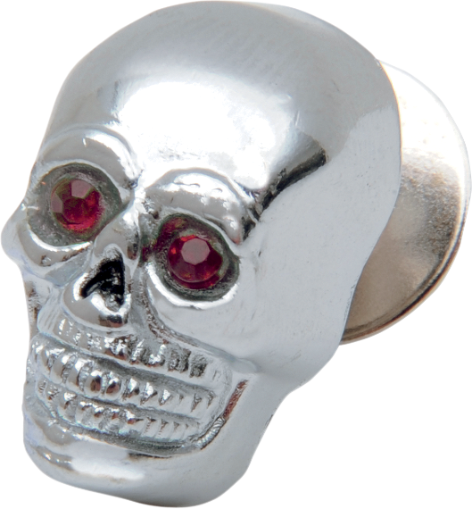 DRAG SPECIALTIES Small Chrome Skull with/Red Eye 74401R - PartsOutlet.com.au