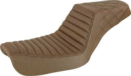 SADDLEMEN Step Up Seat - Brown - Dyna FXD '04-'05 - 804-04-176BR - PartsOutlet.com.au