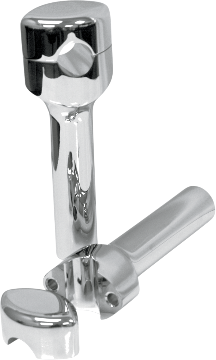 LA CHOPPERS HEFTY RISERS SMOOTH FOR 1 1/4" HANDLEBARS 6" RISE CHROME UNIVERSAL - LA-7406-06