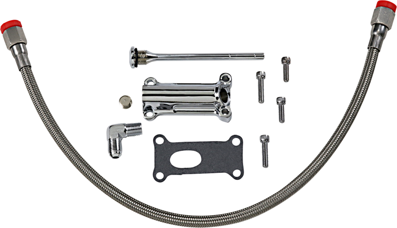 DRAG SPECIALTIES Engine Oil Spout Kit - Chrome - Harley-Davidson 2002-2006 - 323057 - PartsOutlet.com.au