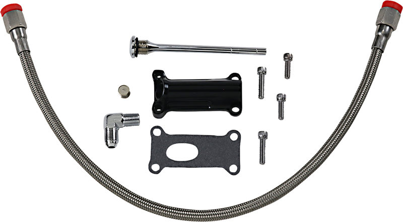 DRAG SPECIALTIES Engine Oil Spout Kit - Black - Harley-Davidson 2002-2006 - 323057B - PartsOutlet.com.au