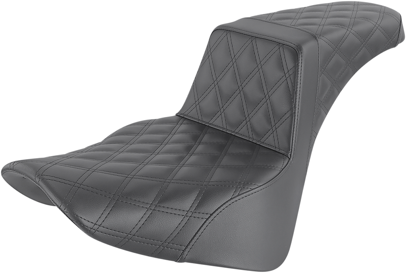 SADDLEMEN Step Up Seat - 18+ Softail Slim/Deluxe/Heritage Classic Lattice Stitched 818-33-175 - PartsOutlet.com.au