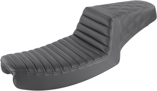 SADDLEMEN Step Up Seat - Tuck and Roll/Lattice Stitched - Dyna '91-'95 - 891-04-176 - PartsOutlet.com.au