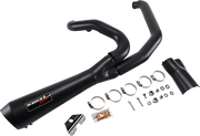 BASSANI XHAUST Short 2:1 Exhaust for M8 FL '17-'20 - Black 1F42RB - PartsOutlet.com.au