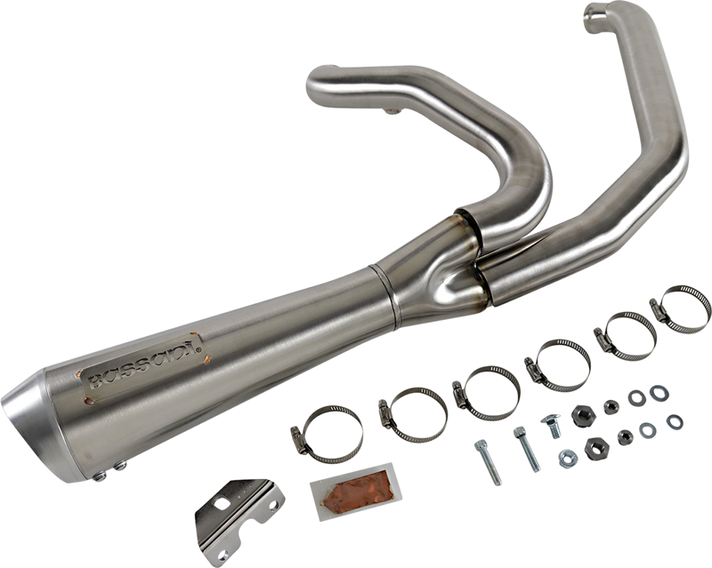 BASSANI XHAUST Short 2:1 Exhaust for M8 FL 2017+ - Stainless Steel 1F42SS - PartsOutlet.com.au