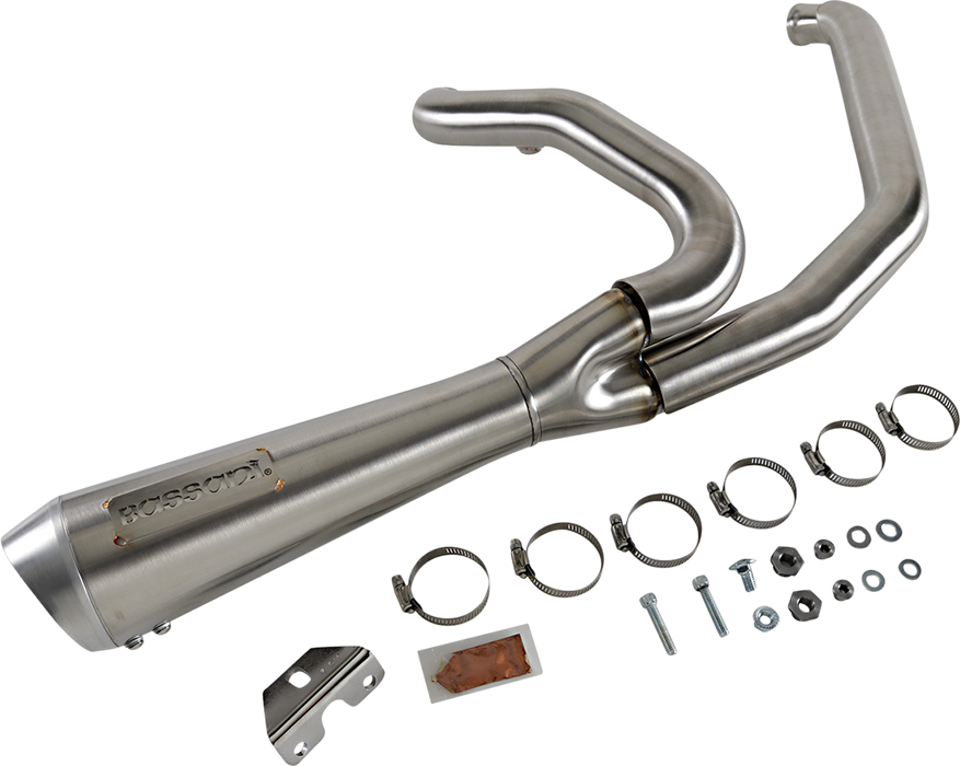 BASSANI XHAUST Short 2:1 Exhaust for M8 FL 2017+  - Stainless Steel 1F42SS