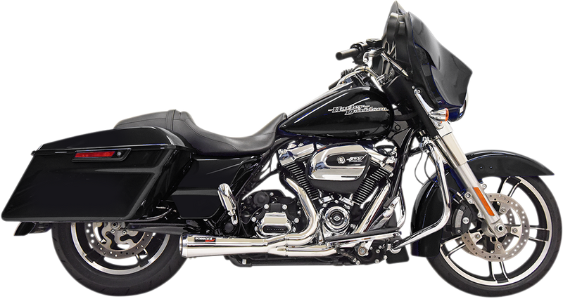 BASSANI XHAUST Short 2:1 Exhaust for M8 FL '17-'20 - Chrome 1F42R - PartsOutlet.com.au