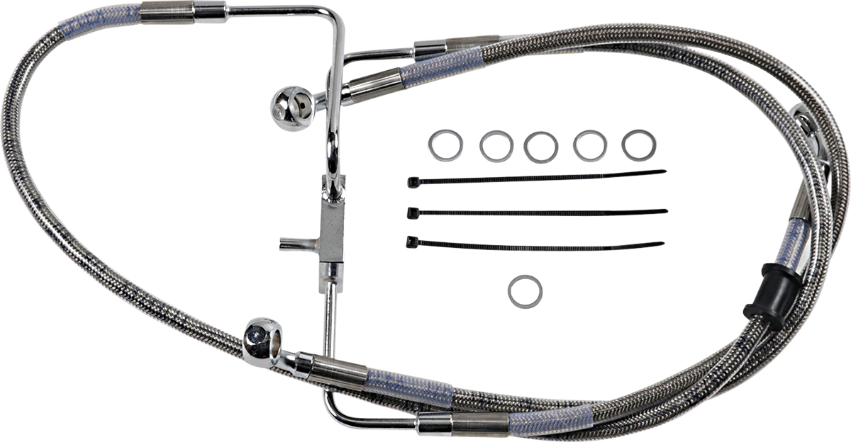 DRAG SPECIALTIES Brake Line - +8" - Stainless Steel - '16-'20 XL 618566-8