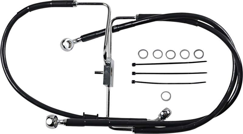 DRAG SPECIALTIES Brake Line - +2" - Black - '16-'20 XL - 618566-2BLK