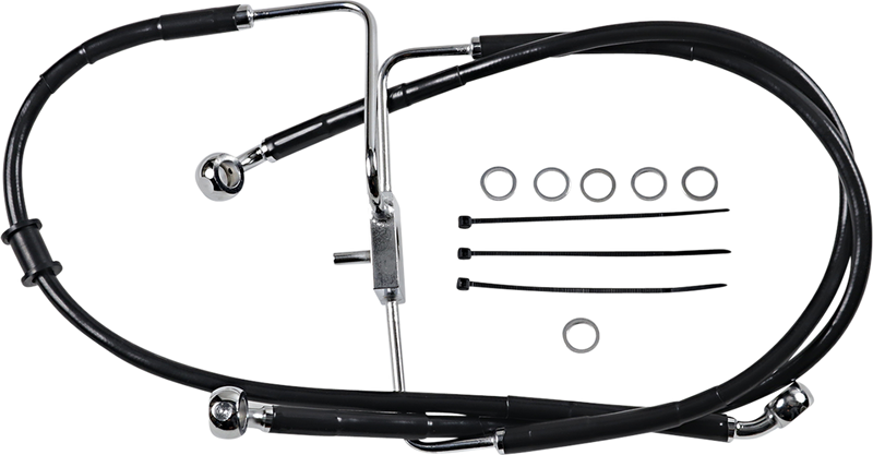DRAG SPECIALTIES Brake Line - +4" - Black - '16-'20 XL - 618566-4BLK