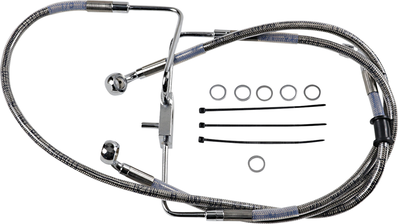 DRAG SPECIALTIES Brake Line - +10" - Stainless Steel - '16-'20 XL - 618566-10