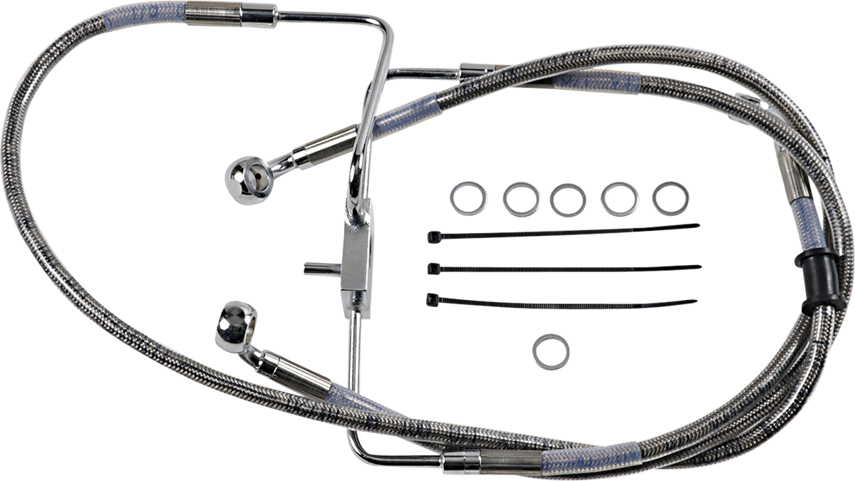 DRAG SPECIALTIES Brake Line - +10" - Stainless Steel - '16-'20 - XL 618566-10