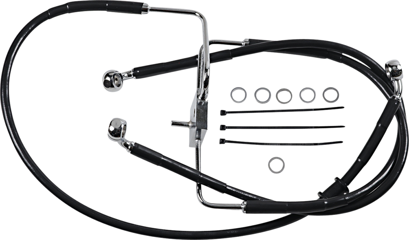 DRAG SPECIALTIES Brake Line - +10" - Black - '16-'20 XL - 618566-10BLK