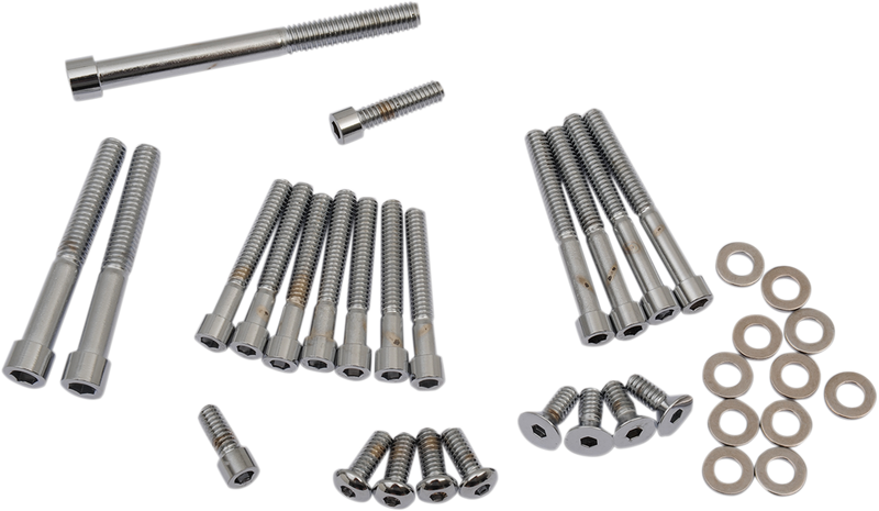 DRAG SPECIALTIES Left Side Cover Bolt Set - Polished - Harley-Davidson 1991-2003 - XL MK248S - PartsOutlet.com.au