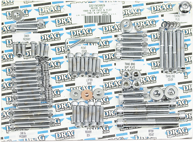 DRAG SPECIALTIES Socket-Head Standard Motor Bolt Kit - Harley-Davidson 1989-1993 - Softail MK223 - PartsOutlet.com.au