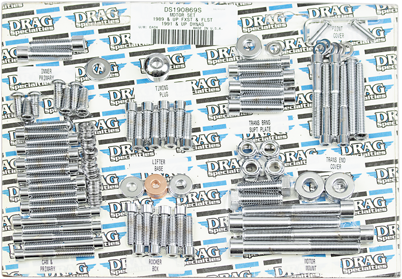 DRAG SPECIALTIES Motor Bolt Kit - Socket-Head - Polished - Harley-Davidson 1989-1993 - Softail MK223S - PartsOutlet.com.au