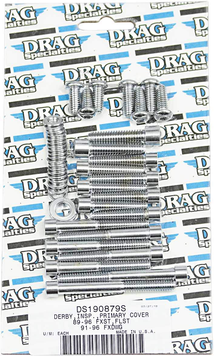 DRAG SPECIALTIES Smooth Primary Bolt Set - Harley-Davidson 1988-1998 - Softail MK266S - PartsOutlet.com.au