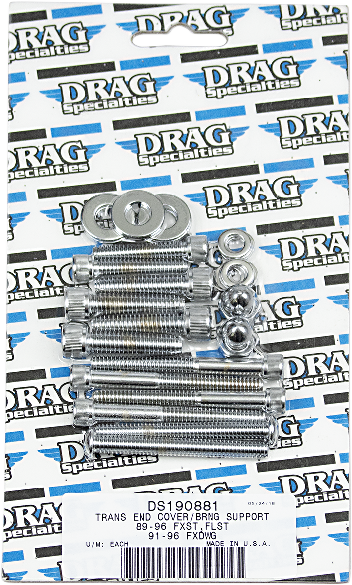 DRAG SPECIALTIES Knurled Transmission End Bolt Set - Harley-Davidson 1989-2006 - Softail MK268 - PartsOutlet.com.au