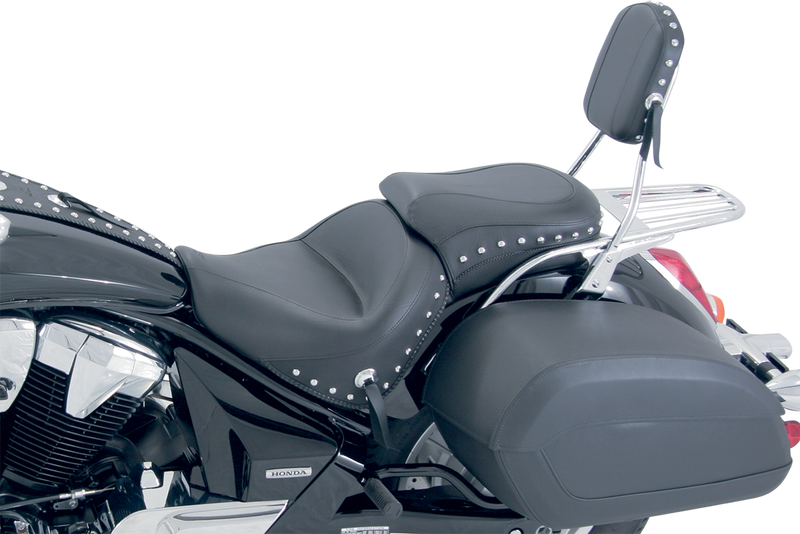 MUSTANG Wide Touring Seat - Honda VT1300 2010-2016 - Chrome Studded 76640 - PartsOutlet.com.au