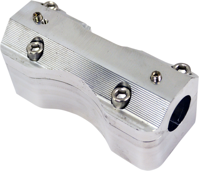 LA CHOPPERS RAW HANDELBAR CLAMP SET FOR 25,4 MM (1") BARS / NATURAL-RAW / ALUMINUM - FLTR '15-'22 - LA-7415-03