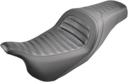 SADDLEMEN Slim Roll & Pleat Seat - Black - FL '08-'23 HD Touring - Street/ Road/ Electra - 808-07B-161 - PartsOutlet.com.au