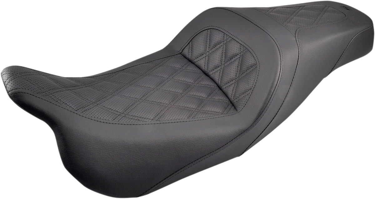 SADDLEMEN Lattice Stitched Slim Seat - FL '08-'23 HD Touring - Street/ Road/ Electra -808-07B-162 - PartsOutlet.com.au