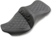 SADDLEMEN Extended Reach Road Sofa Seat - Lattice Stitched - FL '08-'23 HD Touring - Street/ Road/ Electra - 808-07B-184 - PartsOutlet.com.au