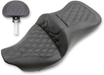 SADDLEMEN Extended Reach Road Sofa Seat - Lattice Stitched - Backrest - FL '08-'23 HD Touring - Street/ Road/ Electra - 808-07B-184BR - PartsOutlet.com.au