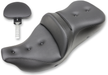 SADDLEMEN Extended Reach Road Sofa Seat - Pillow Top - Backrest - Heated - FL '08-'23 HD Touring - Street/ Road/ Electra - 808-07B-183BRHC - PartsOutlet.com.au