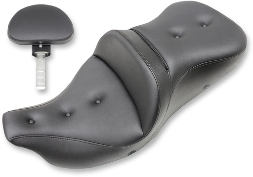 SADDLEMEN Extended Reach Road Sofa Seat - Pillow Top - Backrest - Heated - FL '08-'23 HD Touring - Street/ Road/ Electra - 808-07B-183BRHC - PartsOutlet.com.au